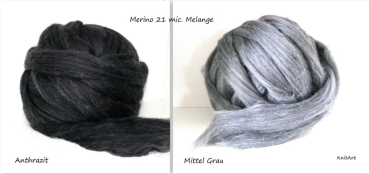 Uni Merino Mittel Grau, Melange